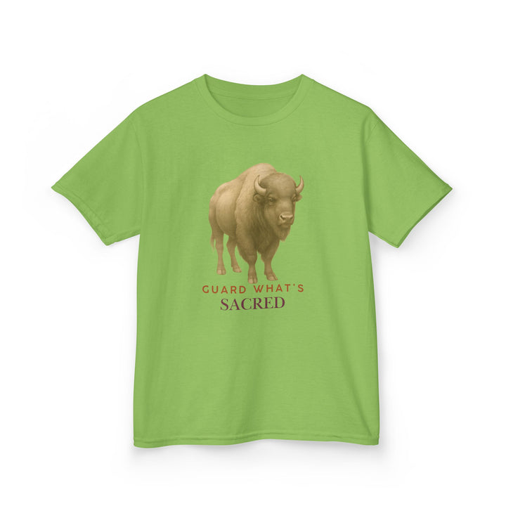 Kids Bison Tee | "Guard What's Sacred" | Sketch Design | Eco-Conscious | Connected & Compassionate