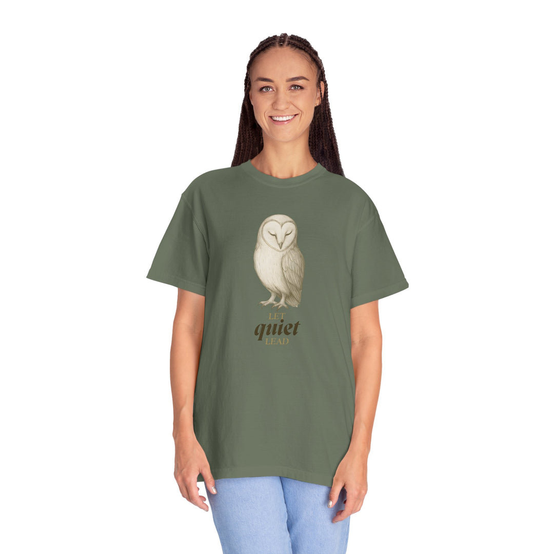Let Quiet Lead – Owl | Calm & Centered | Sketch Series by Pure Perspective | Eco Friendly Graphic Tee