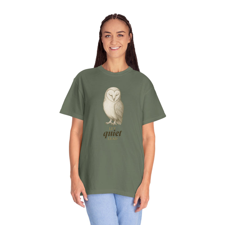 Let Quiet Lead – Owl | Calm & Centered | Sketch Series by Pure Perspective | Eco Friendly Graphic Tee