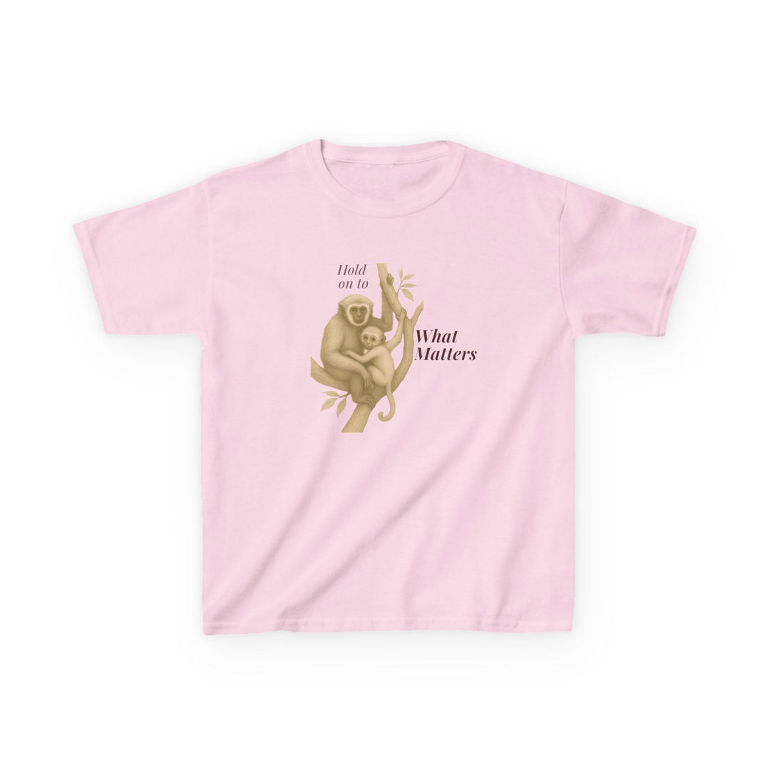 Kids Gibbon and Baby Tee | "Hold on to What Matters" | Sketch Design | Eco-Conscious | Connected & Compassionate