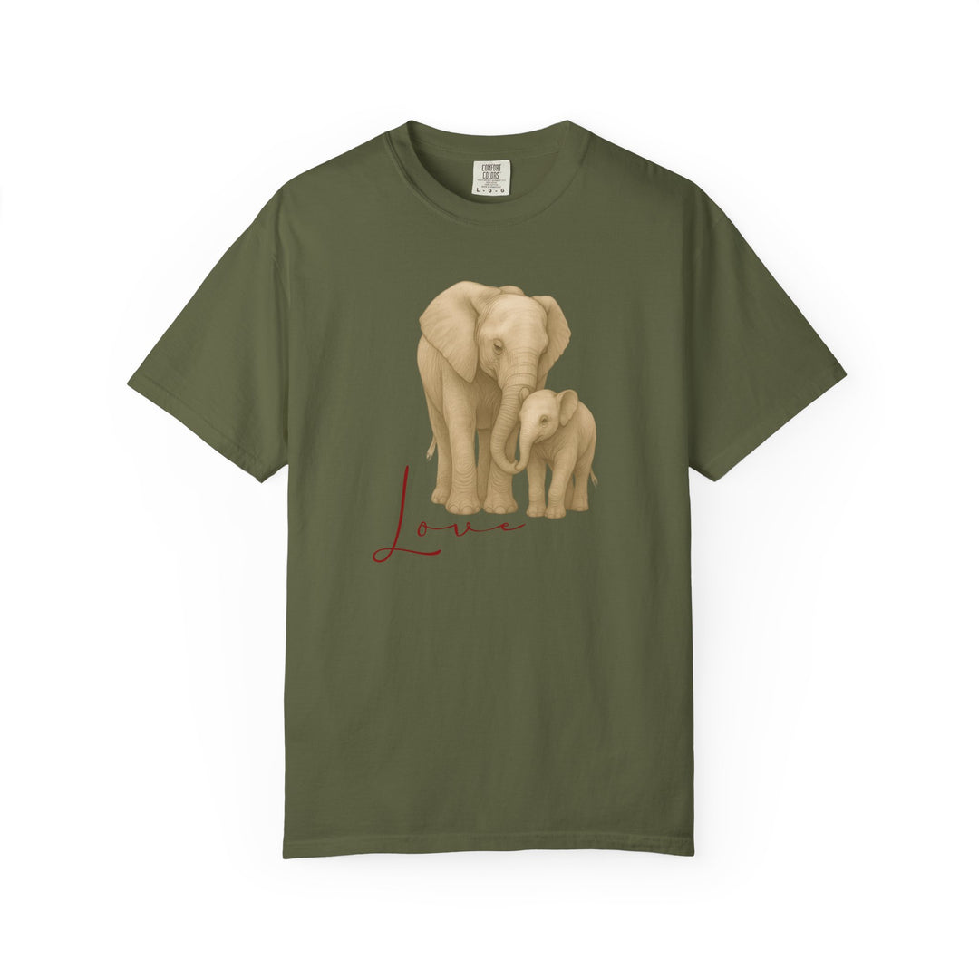 The Legacy of Love – Elephant Mom and Baby | Connected & Compassionate | Sketch Series by Pure Perspective App | Eco Friendly Graphic Tee