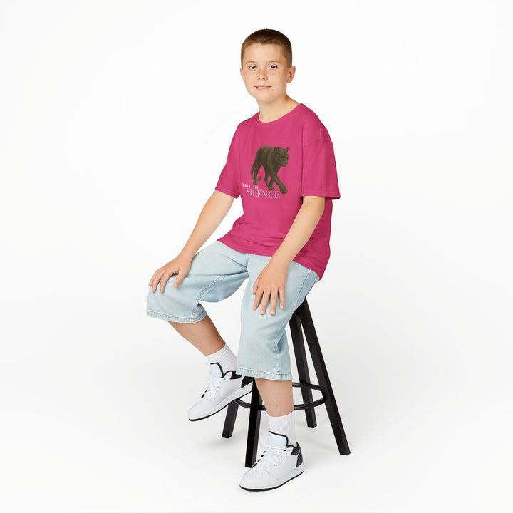 Kids Jaguar Tee | Wait In Silence say "Listen Big" | Sketch Design | Eco-Conscious | Reflective & Wise