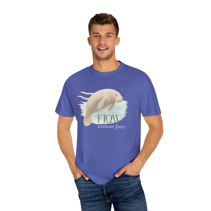 Flow Without Force – Manatee | Calm & Centered | Sketch Series by Pure Perspective | Eco Friendly Graphic Tee