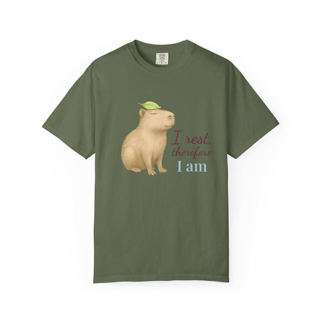 I Rest, Therefore I Am – Capybara | Grounded & Gentle | Sketch Series by Pure Perspective | Eco Friendly Graphic Tee