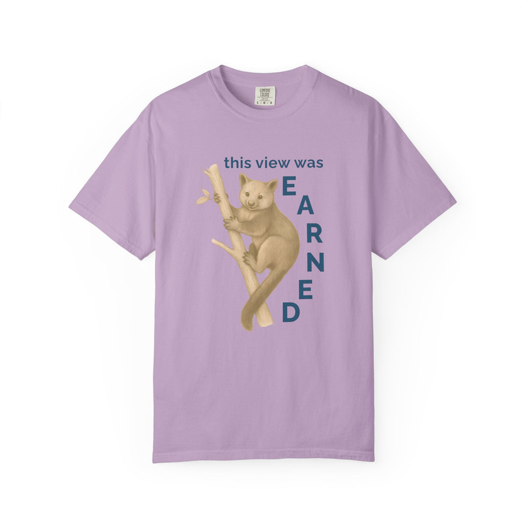 This View Was Earned – Tree Kangaroo | Joyful & Playful | Sketch Series by Pure Perspective | Eco Friendly Graphic Tee
