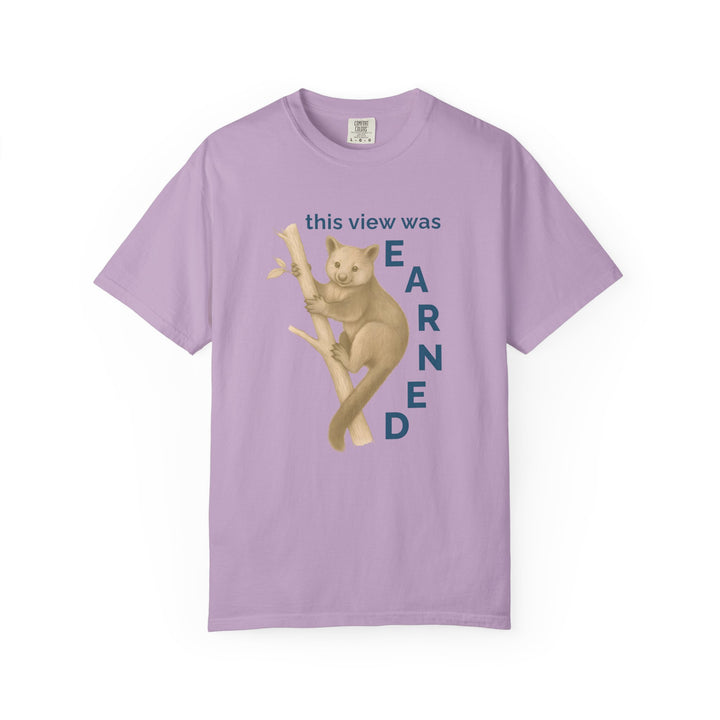 This View Was Earned – Tree Kangaroo | Joyful & Playful | Sketch Series by Pure Perspective | Eco Friendly Graphic Tee