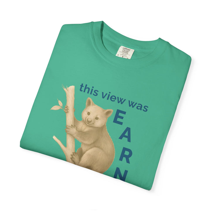 This View Was Earned – Tree Kangaroo | Joyful & Playful | Sketch Series by Pure Perspective | Eco Friendly Graphic Tee