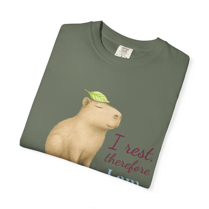 I Rest, Therefore I Am – Capybara | Grounded & Gentle | Sketch Series by Pure Perspective | Eco Friendly Graphic Tee