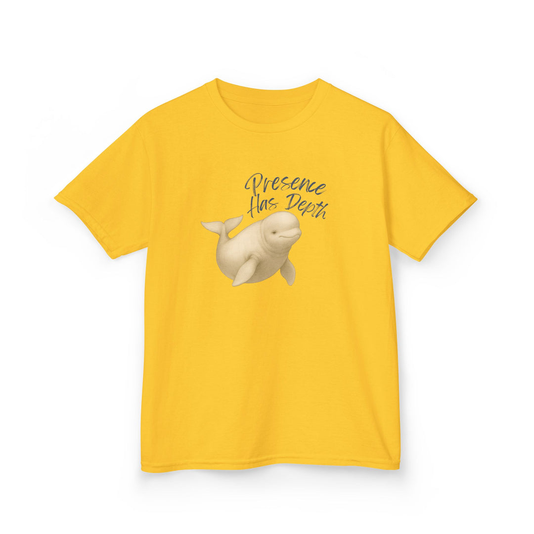 Kids Beluga Whale Tee | "Be Present" | Sketch Design | Eco-Conscious | Grounded & Gentle