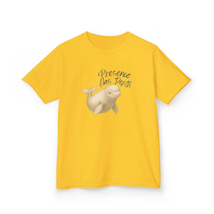 Kids Beluga Whale Tee | "Be Present" | Sketch Design | Eco-Conscious | Grounded & Gentle