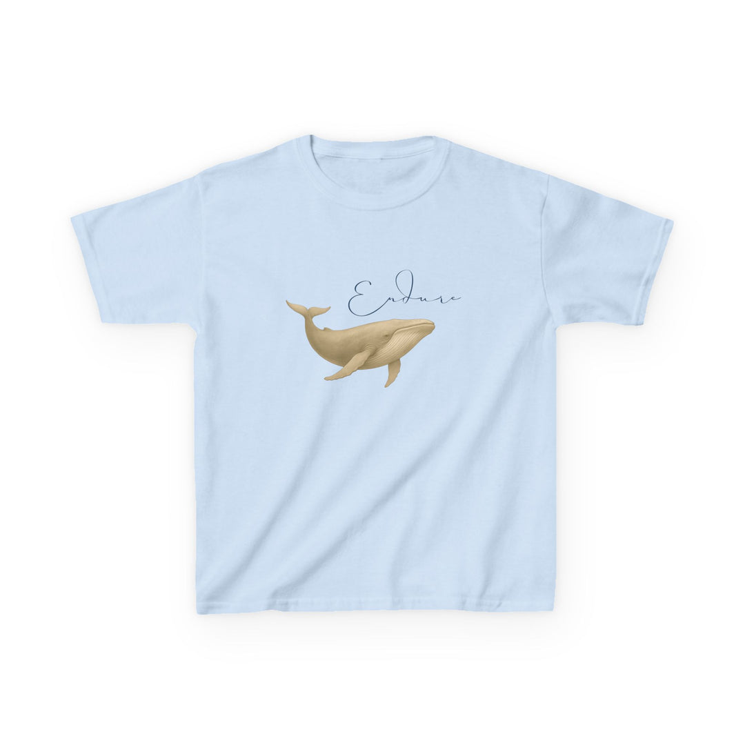 Kids Blue Whale Tee | "Endure" | Sketch Design | Eco-Conscious | Connected & Compassionate