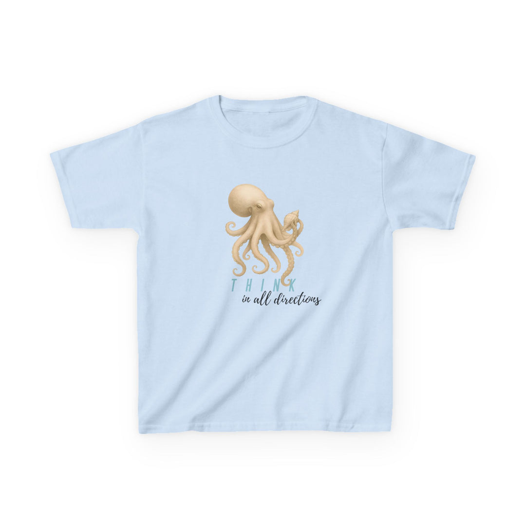 Kids Octopus Tee | "Think in All Directions" | Sketch Design | Eco-Conscious | Reflective & Wise