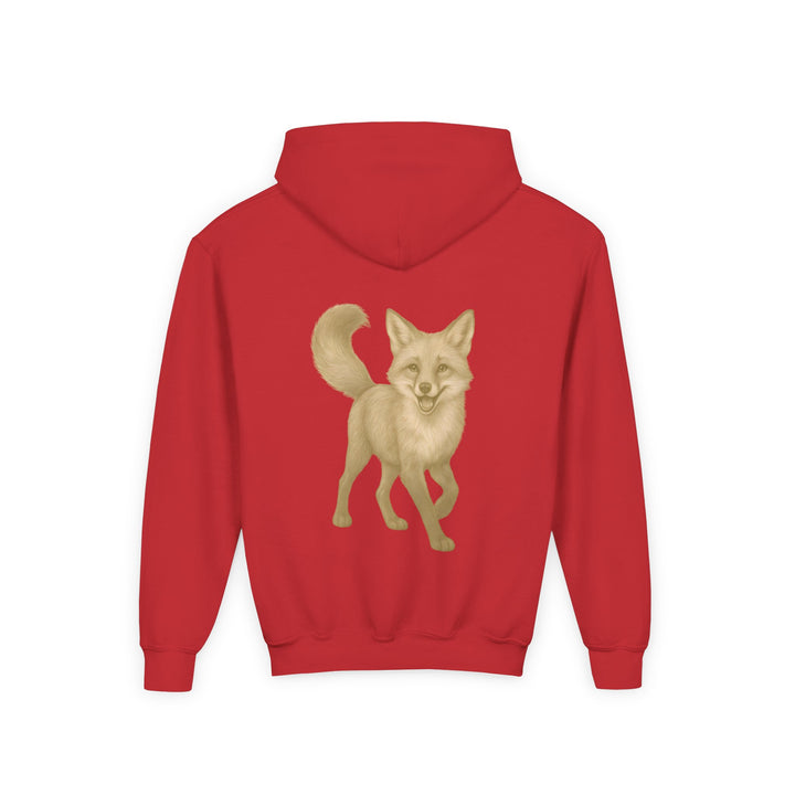 Kids Red Fox "Effortless Advantage" Heavy Blend Hoodie | Back Print Design | Joyful & Playful | Inspirational Message