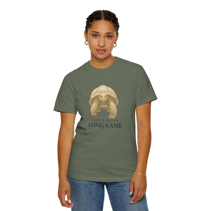 Rooted in the Long Game – Giant Tortoise | Grounded & Gentle | Sketch Series by Pure Perspective | Eco Friendly Graphic Tee