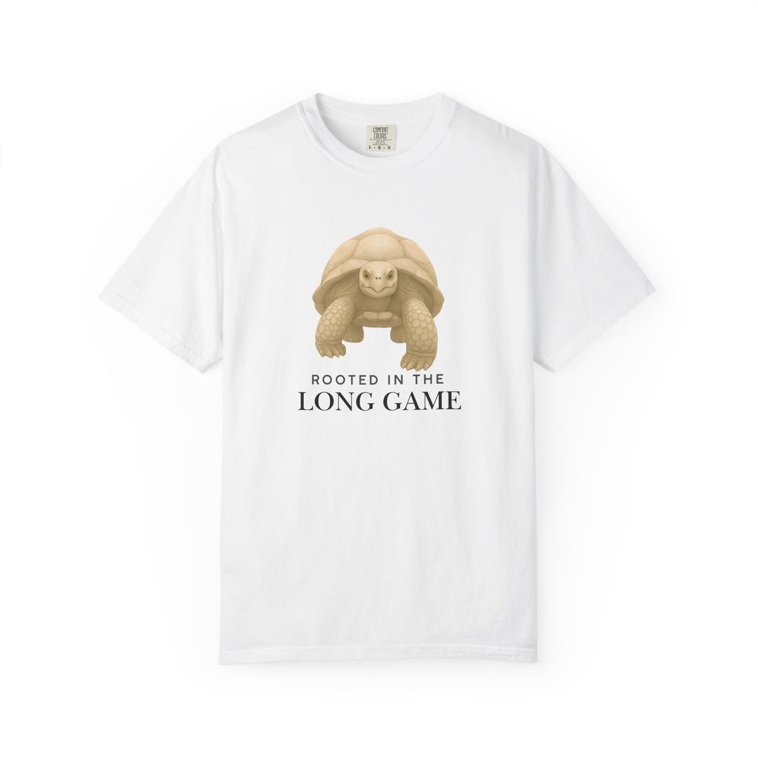 Rooted in the Long Game – Giant Tortoise | Grounded & Gentle | Sketch Series by Pure Perspective | Eco Friendly Graphic Tee