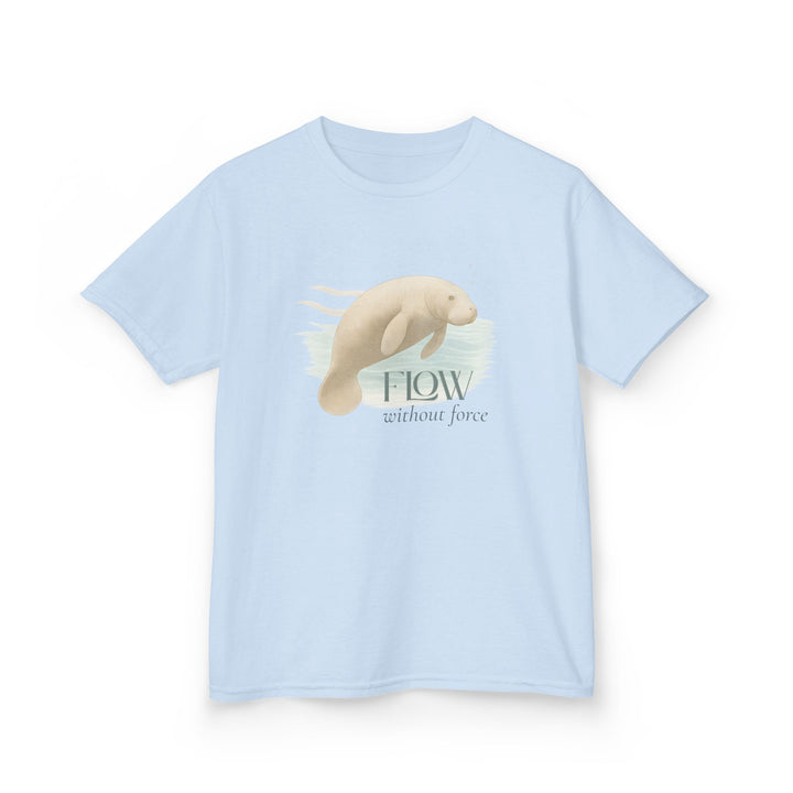 Kids Manatee Tee | "Go with the Flow" | Sketch Design | Eco-Conscious | Calm & Centered