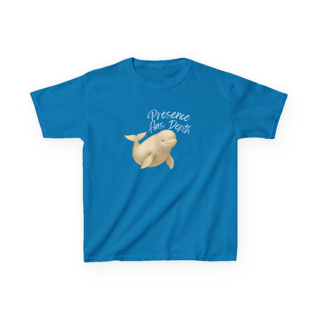 Kids Beluga Whale Tee | "Be Present" | Sketch Design | Eco-Conscious | Grounded & Gentle