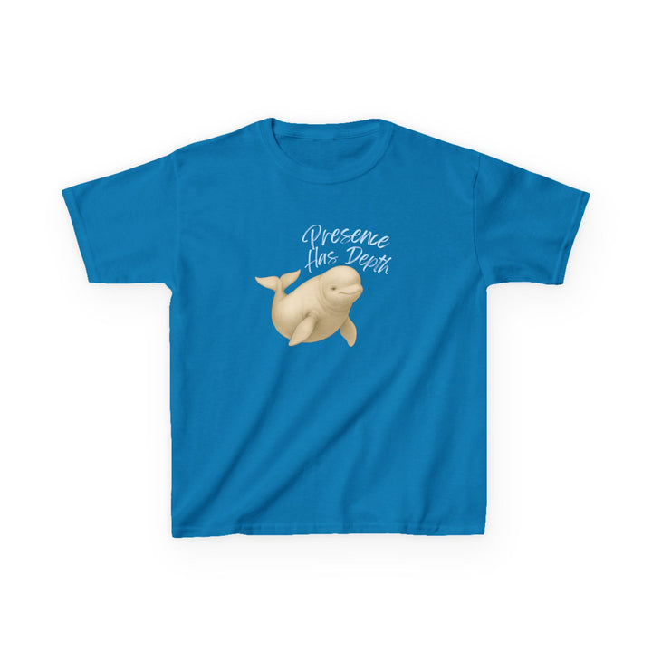 Kids Beluga Whale Tee | "Be Present" | Sketch Design | Eco-Conscious | Grounded & Gentle