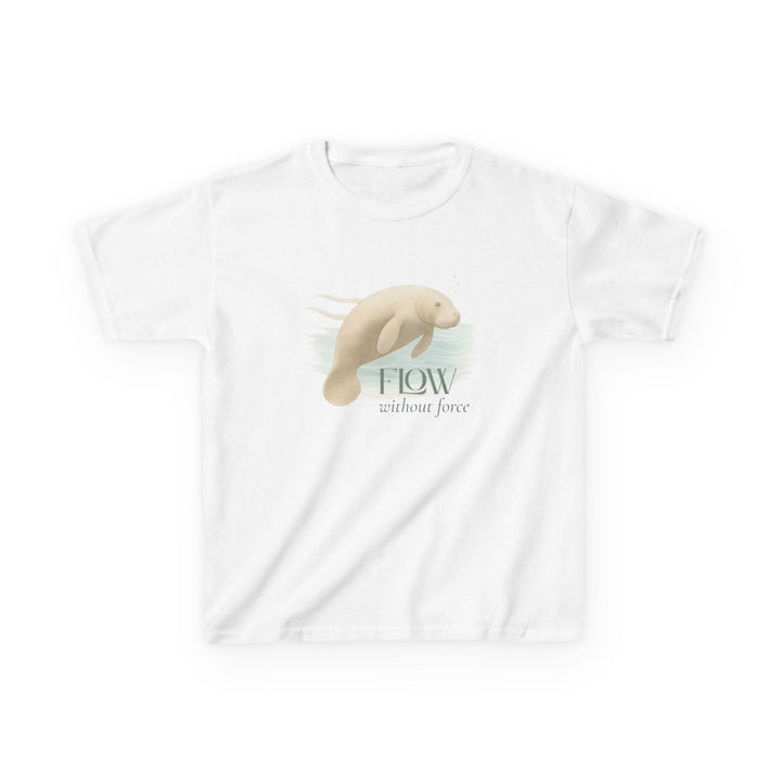 Kids Manatee Tee | "Go with the Flow" | Sketch Design | Eco-Conscious | Calm & Centered