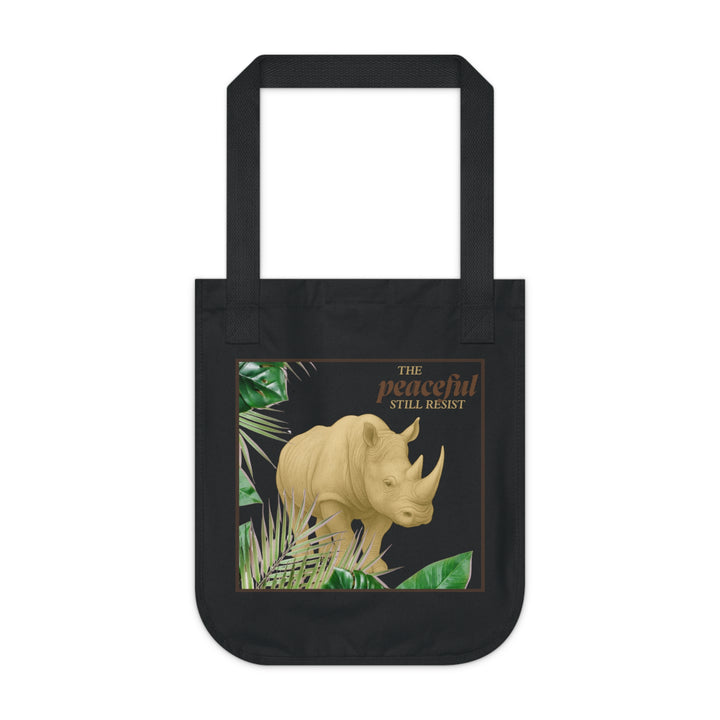 Rhino Art Organic Canvas Tote Bag, Eco-Friendly Tote, Funny Gift Bag, Cute Animal Print, Sustainable Shopping Bag