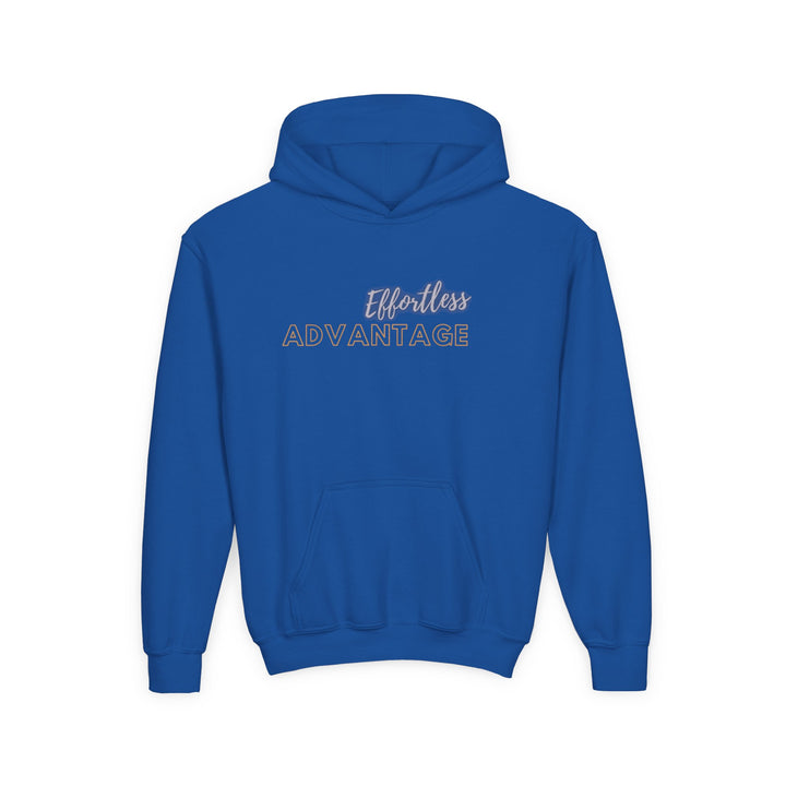 Kids Red Fox "Effortless Advantage" Heavy Blend Hoodie | Back Print Design | Joyful & Playful | Inspirational Message
