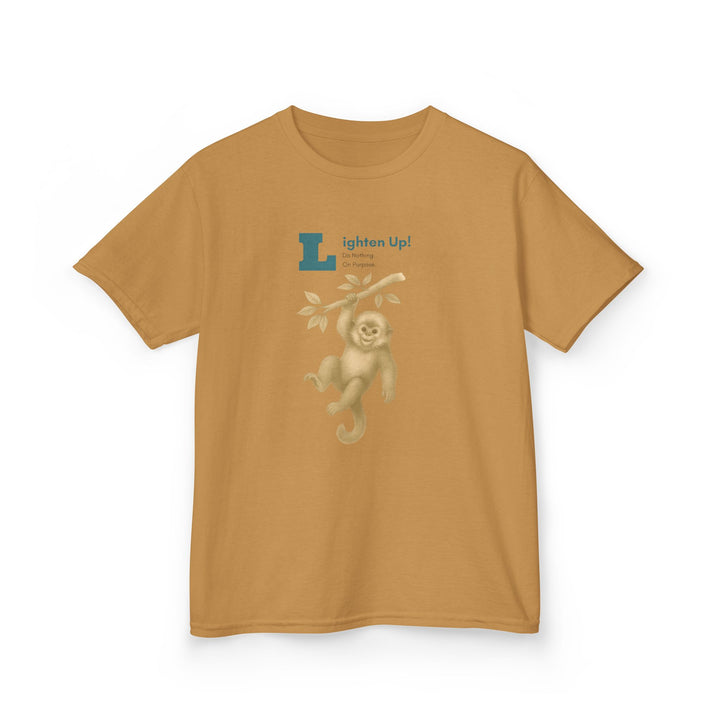 Kids Golden Snub-Nosed Monkey Tee | "Lighten Up" | Sketch Design | Eco-Conscious | Joyful & Playful