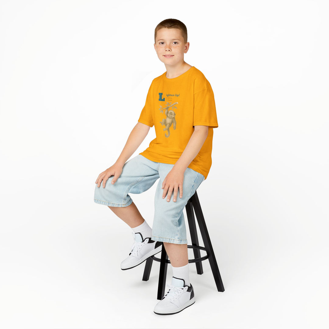 Kids Golden Snub-Nosed Monkey Tee | "Lighten Up" | Sketch Design | Eco-Conscious | Joyful & Playful