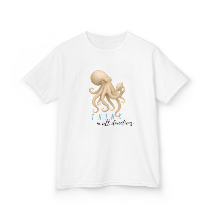 Kids Octopus Tee | "Think in All Directions" | Sketch Design | Eco-Conscious | Reflective & Wise