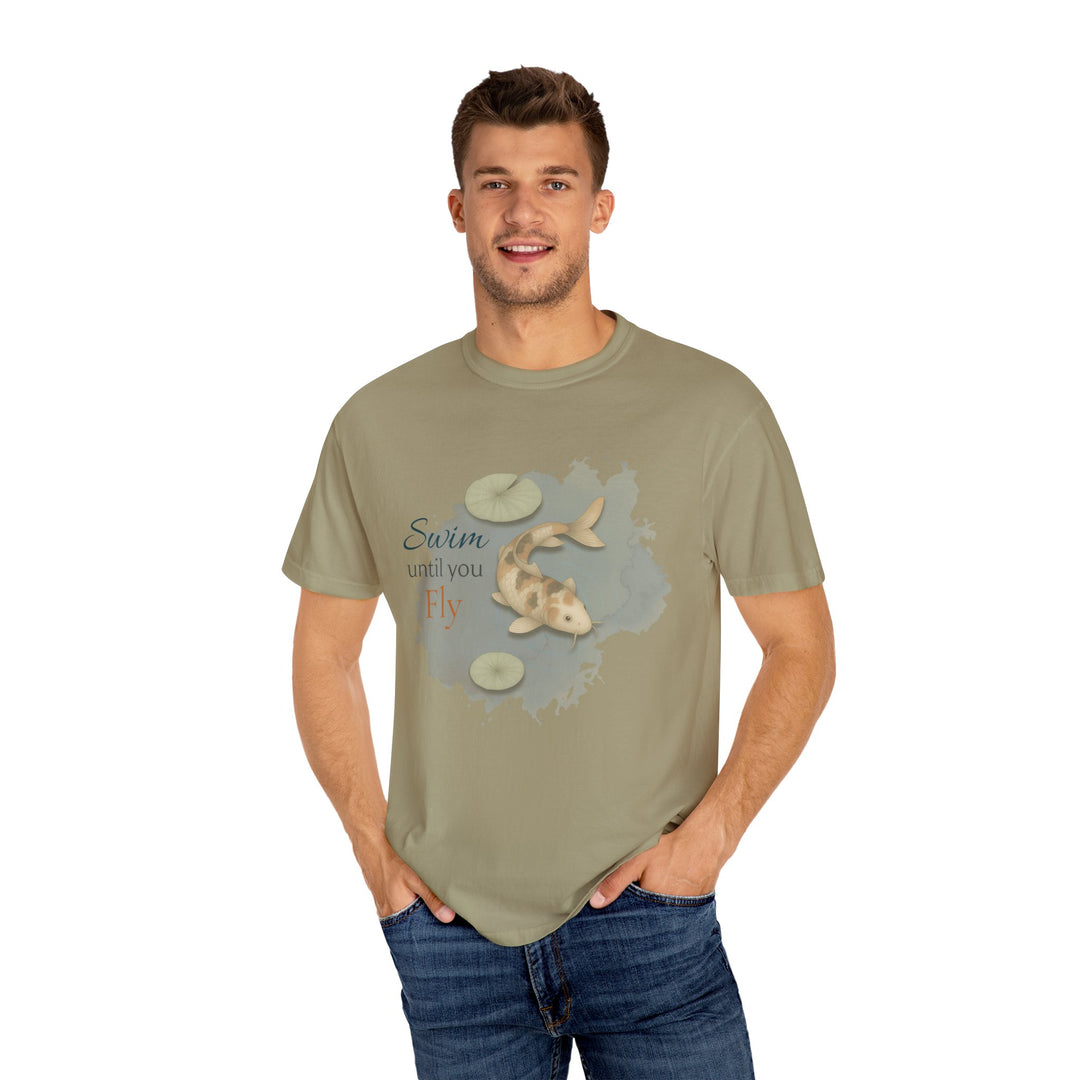 Swim Until You Fly – Koi Fish | Hopeful & Healing | Sketch Series by Pure Perspective App | Eco Friendly Graphic Tee