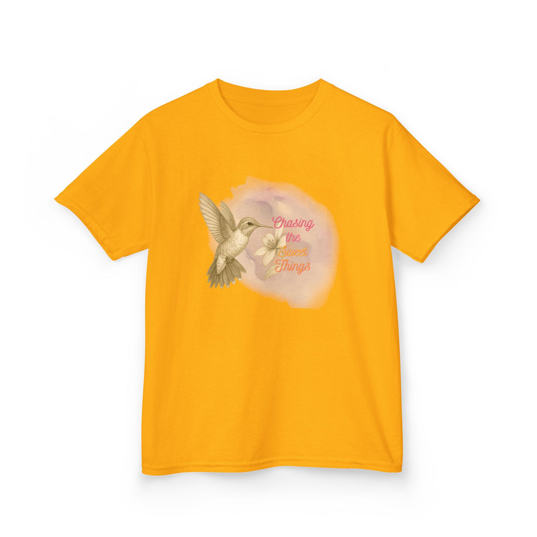 Kids Hummingbird Tee | Chasing the Sweet Things says "Look for Joy" | Sketch Design | Eco-Conscious | Hopeful & Healing
