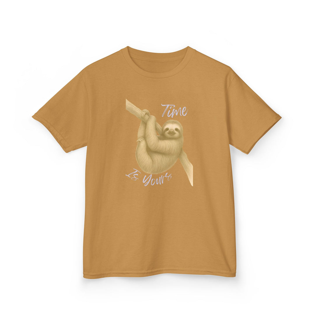Kids Sloth Tee | "Time is Yours" | Sketch Design | Eco-Conscious | Patient & Peaceful