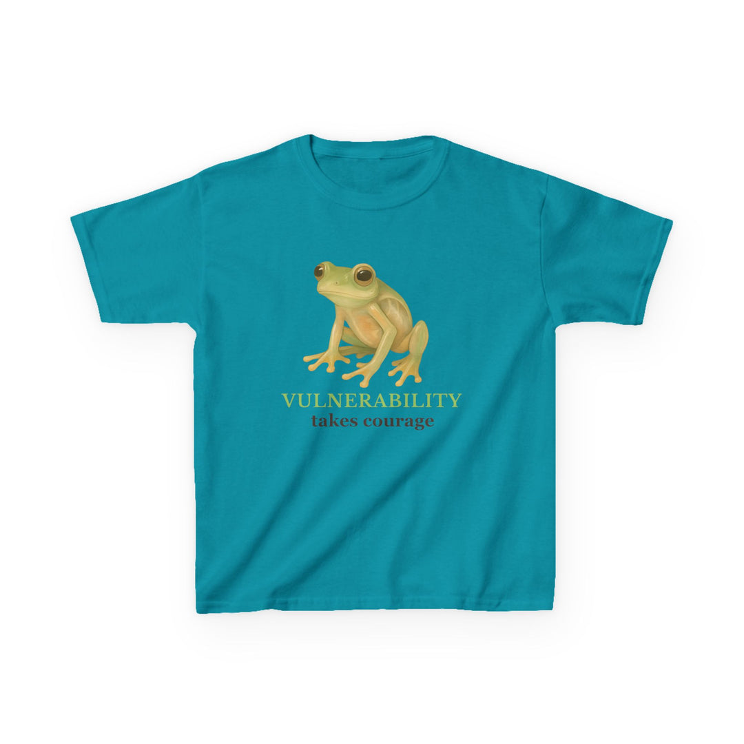 Kids Glass Frog Tee | "Vulnerability Takes Courage" | Sketch Design | Eco-Conscious | Hopeful & Healing