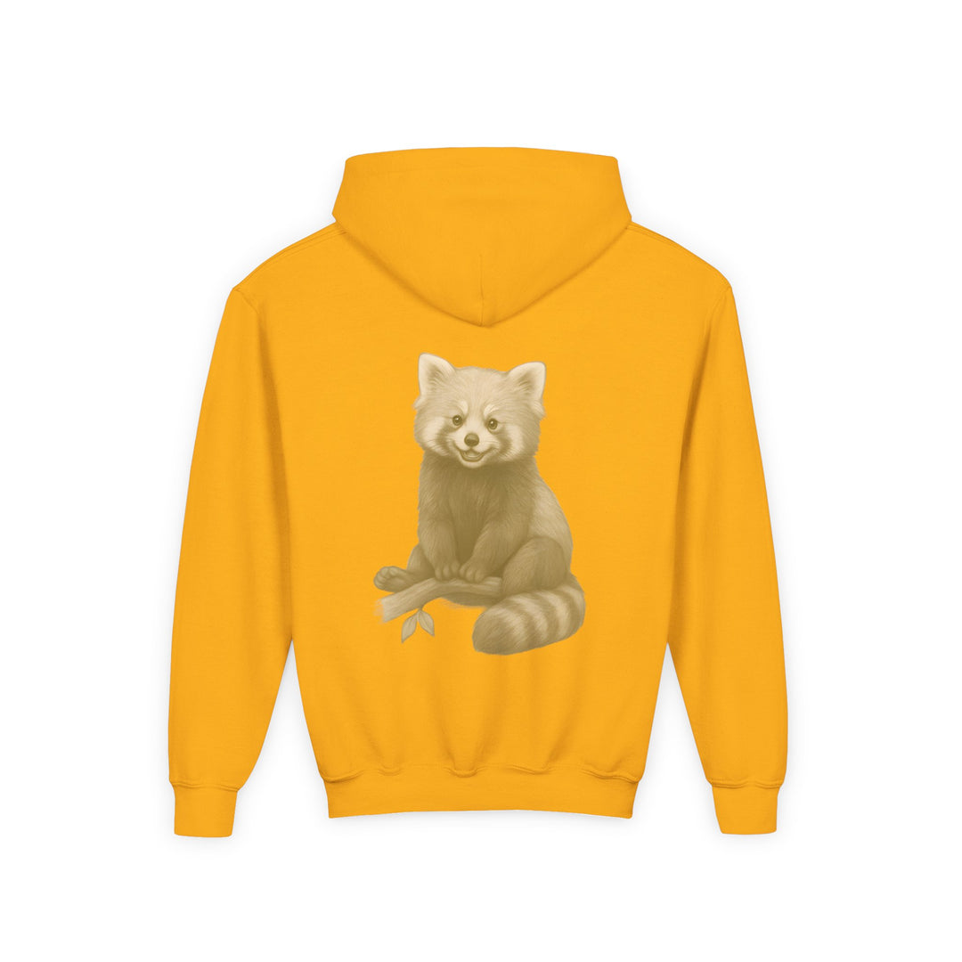 Kids Red Panda "Grin and Go On" Heavy Blend Hoodie | Back Print Design | Joyful & Playful | Inspirational Message