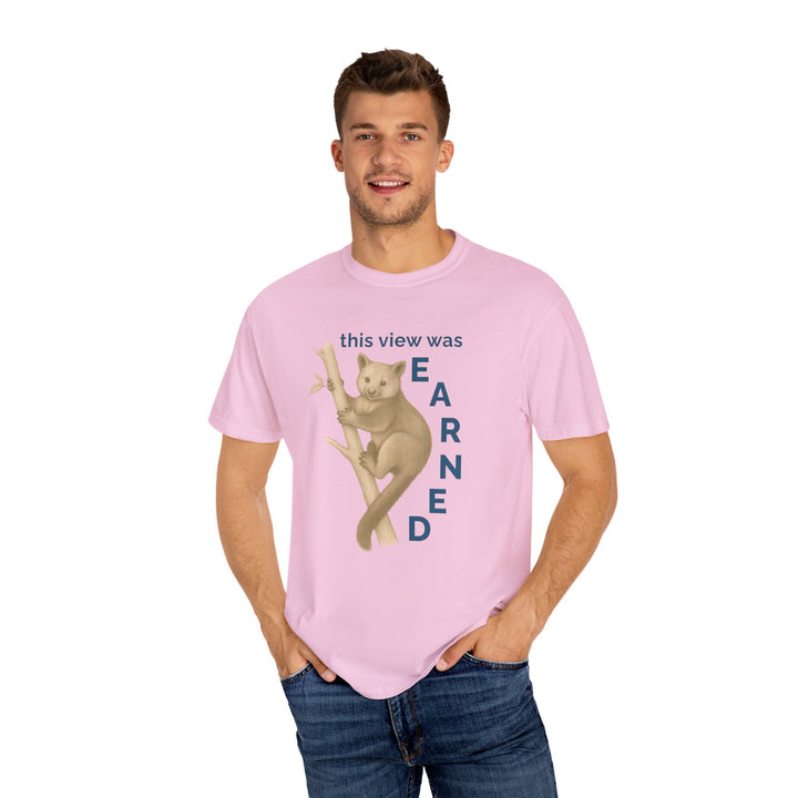 This View Was Earned – Tree Kangaroo | Joyful & Playful | Sketch Series by Pure Perspective | Eco Friendly Graphic Tee