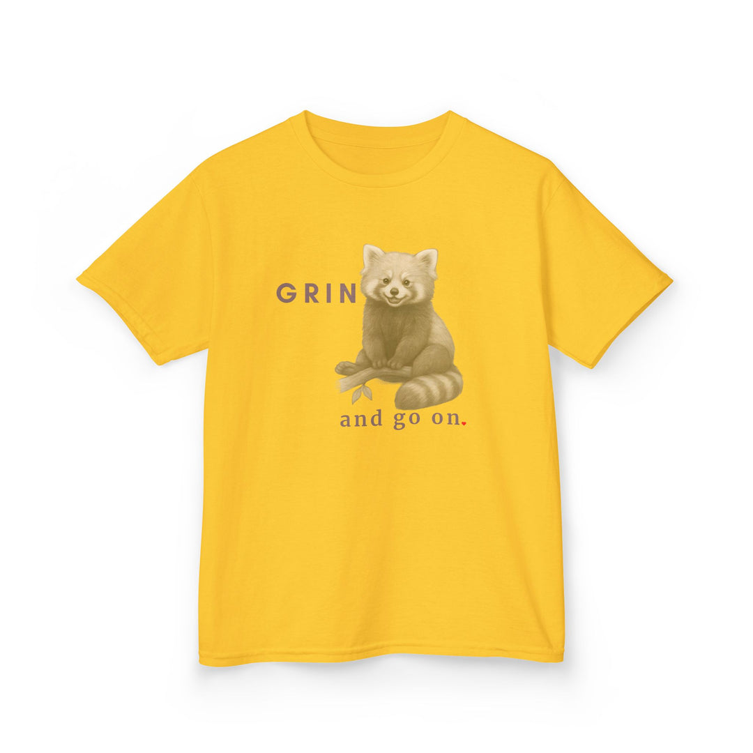 Kids Red Panda Tee | "Grin and Go On" | Sketch Design | Eco-Conscious | Joyful & Playful
