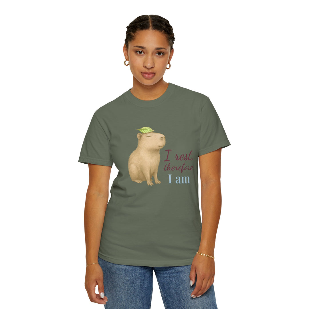 I Rest, Therefore I Am – Capybara | Grounded & Gentle | Sketch Series by Pure Perspective | Eco Friendly Graphic Tee