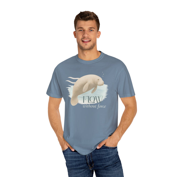 Flow Without Force – Manatee | Calm & Centered | Sketch Series by Pure Perspective | Eco Friendly Graphic Tee