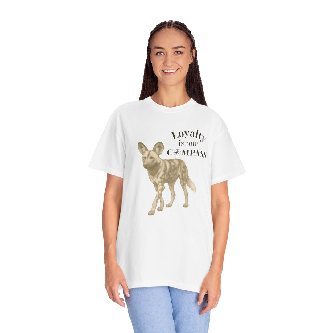 Loyalty Is Our Compass – African Wild Dog | Empowered & Bold | Sketch Series by Pure Perspective | Eco Friendly Graphic Tee