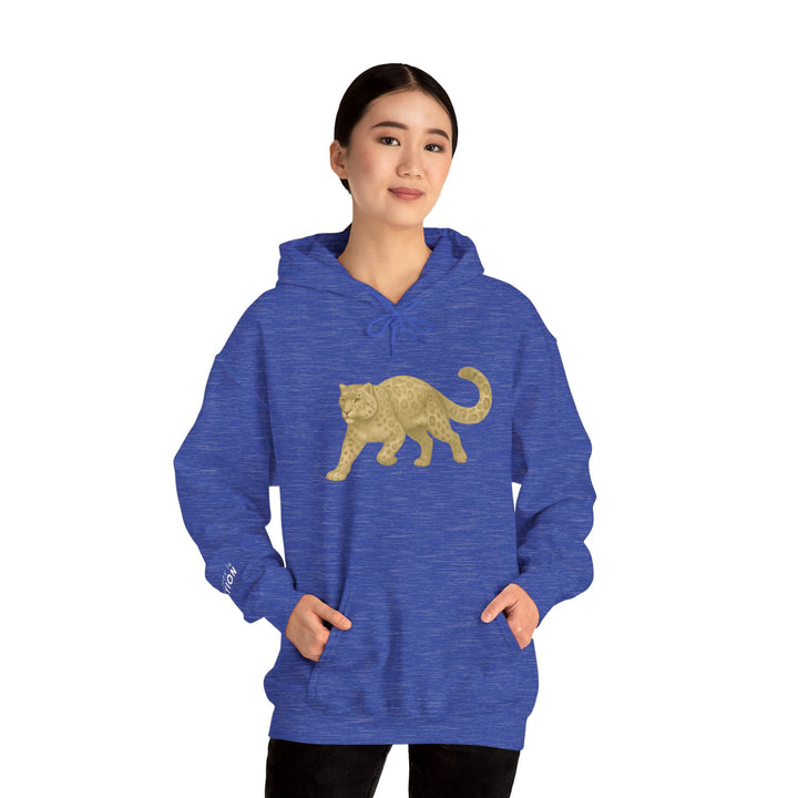 Mastery in Motion – Snow Leopard Edition | Patient & Peaceful Series | Unisex Heavy Blend™ Hooded Sweatshirt | Eco-Friendly Apparel