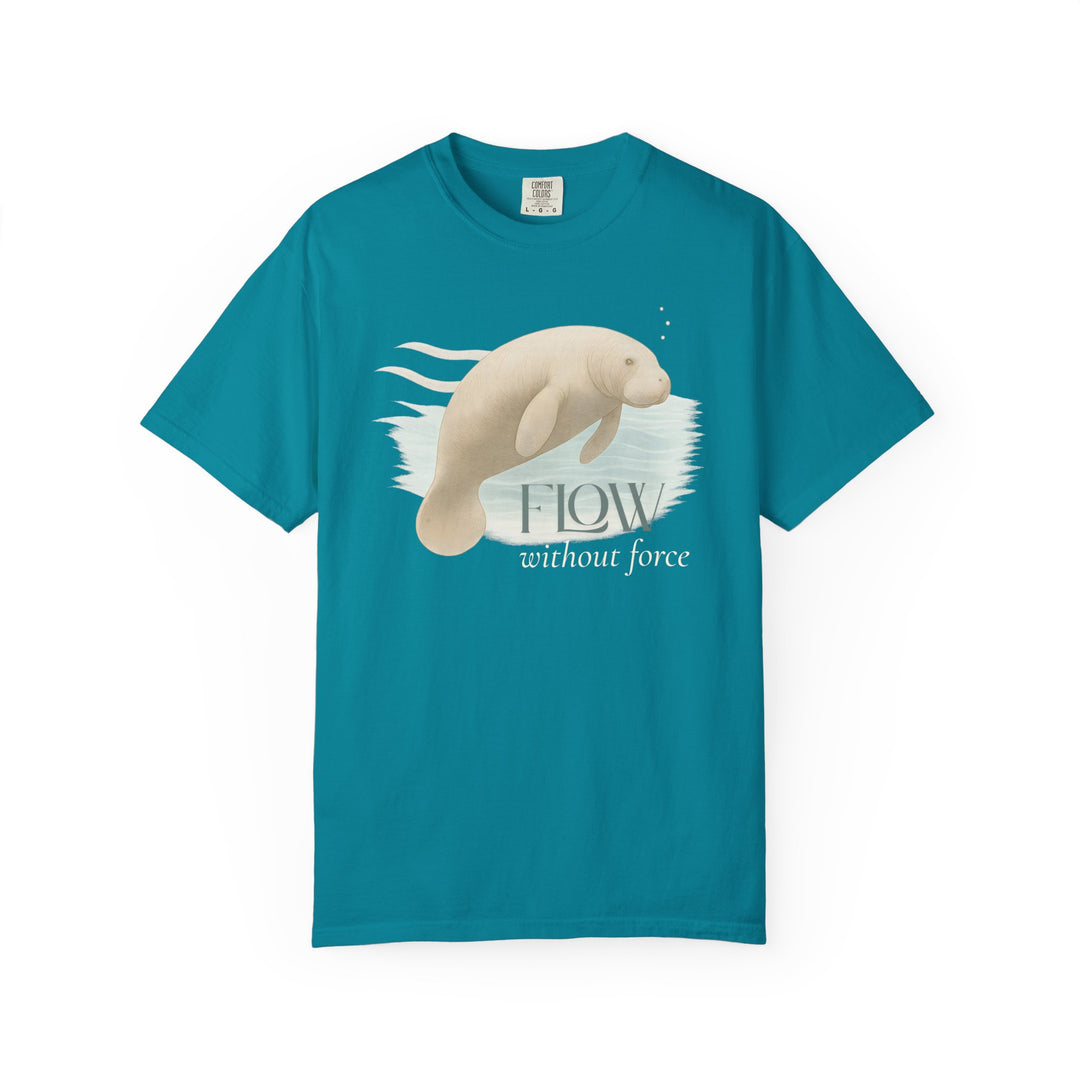 Flow Without Force – Manatee | Calm & Centered | Sketch Series by Pure Perspective | Eco Friendly Graphic Tee