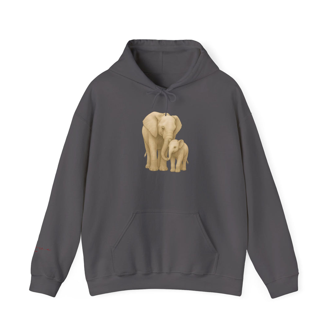 Love – Elephant Mother and Calf Edition | Connected & Compassionate Series | Unisex Heavy Blend™ Hooded Sweatshirt | Eco-Friendly Apparel