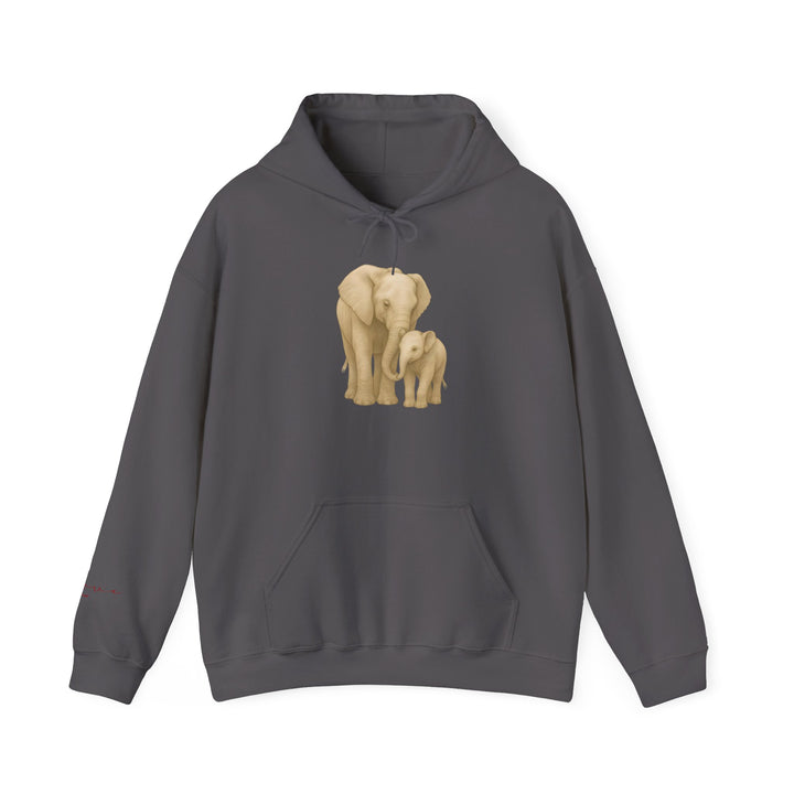 Love – Elephant Mother and Calf Edition | Connected & Compassionate Series | Unisex Heavy Blend™ Hooded Sweatshirt | Eco-Friendly Apparel