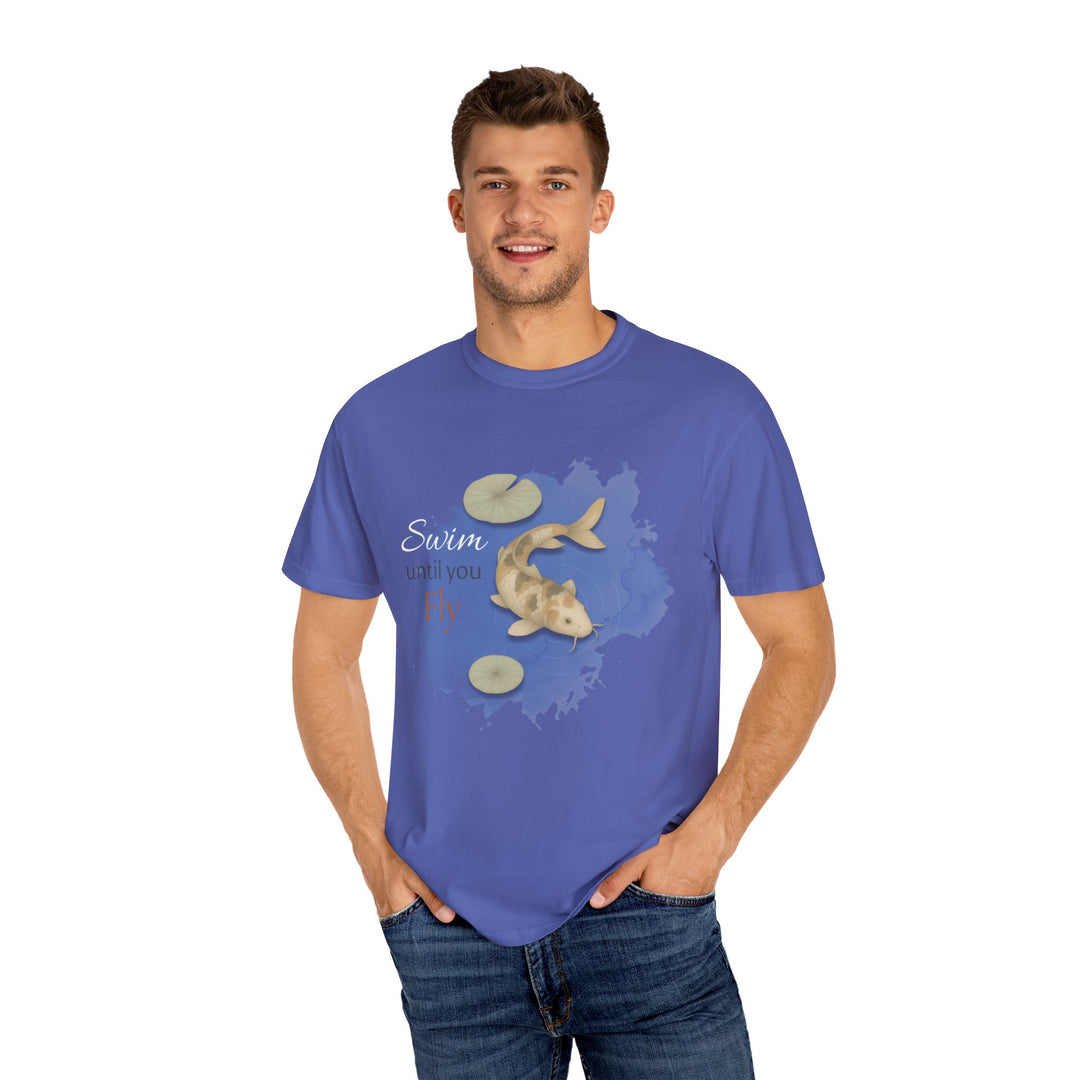 Swim Until You Fly – Koi Fish | Hopeful & Healing | Sketch Series by Pure Perspective App | Eco Friendly Graphic Tee