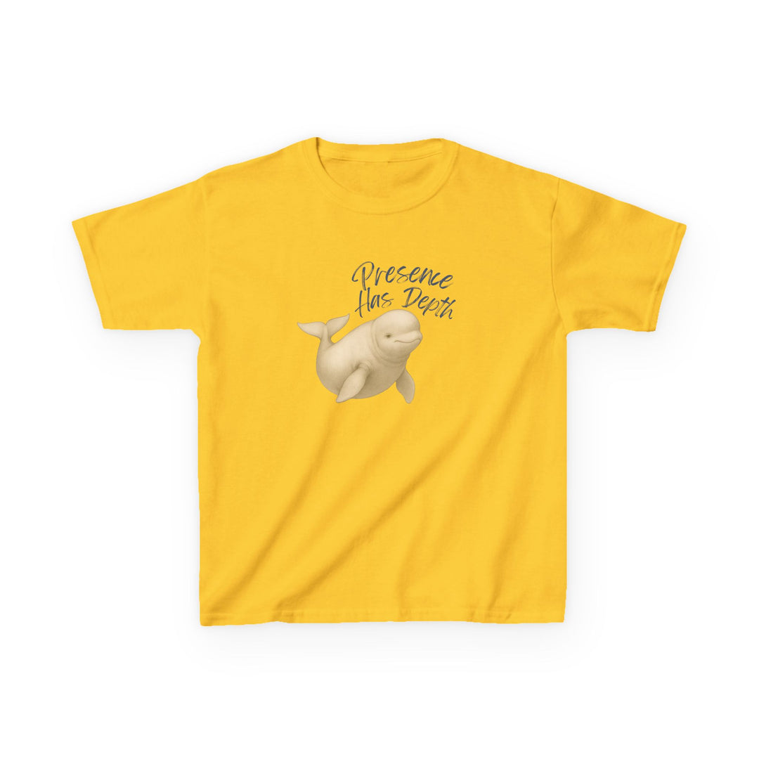 Kids Beluga Whale Tee | "Be Present" | Sketch Design | Eco-Conscious | Grounded & Gentle