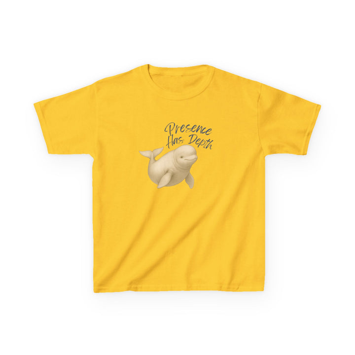 Kids Beluga Whale Tee | "Be Present" | Sketch Design | Eco-Conscious | Grounded & Gentle