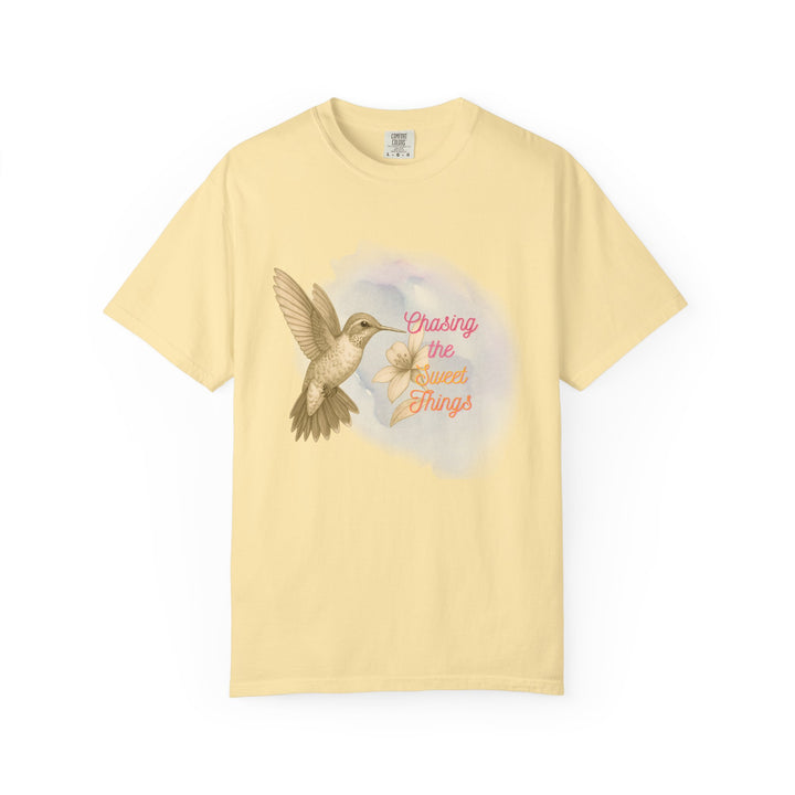 Chasing the Sweet Things – Hummingbird | Hopeful & Healing | Sketch Series by Pure Perspective | Eco Friendly Graphic Tee