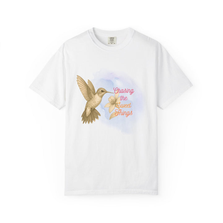 Chasing the Sweet Things – Hummingbird | Hopeful & Healing | Sketch Series by Pure Perspective | Eco Friendly Graphic Tee