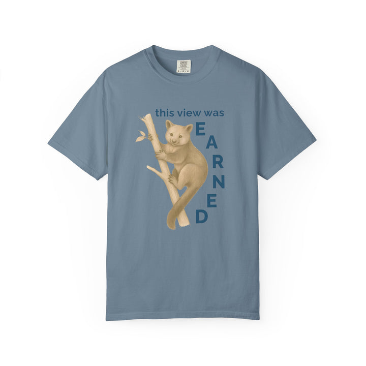 This View Was Earned – Tree Kangaroo | Joyful & Playful | Sketch Series by Pure Perspective | Eco Friendly Graphic Tee