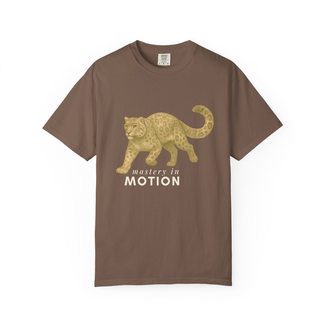 Master In Motion – Snow Leopard | Patience & Peaceful | Sketch Series by Pure Perspective App | Eco Friendly Graphic Tee