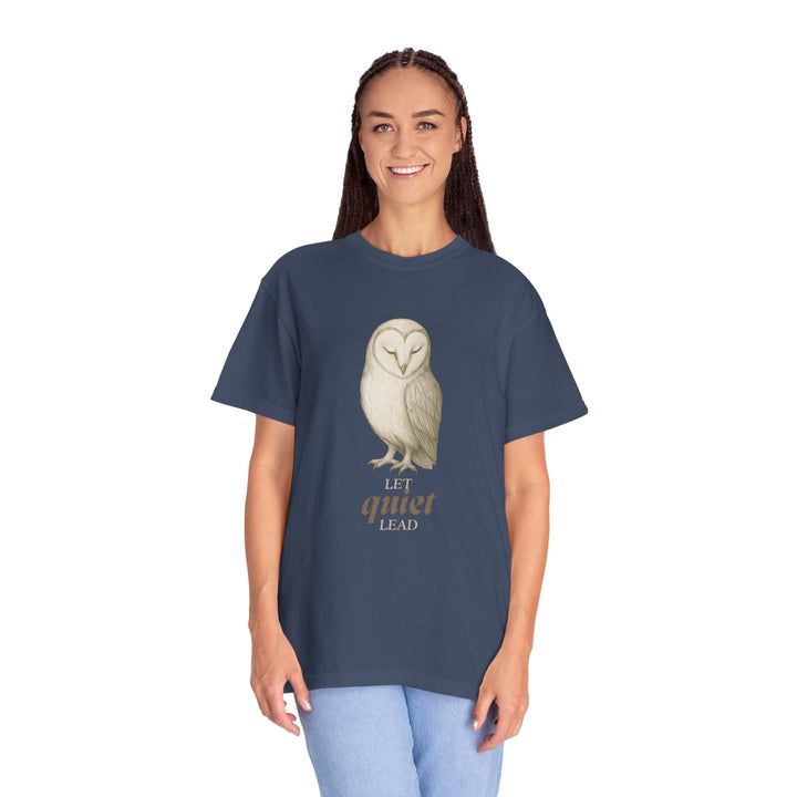 Let Quiet Lead – Owl | Calm & Centered | Sketch Series by Pure Perspective | Eco Friendly Graphic Tee